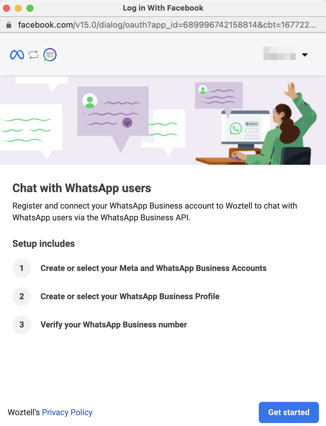 Connect Account to WOZTELL